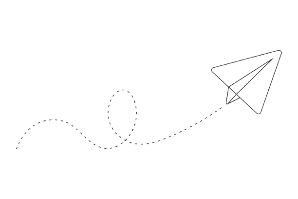 paper plane send with dotted lines